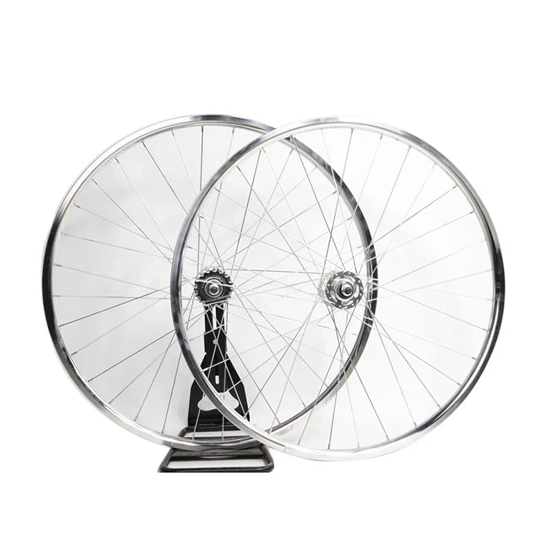 Fixed Gear Bike Wheel Fixie Rims Silver 700C 32 Holes Vintage Aluminum Alloy Single Speed Bicycle Wheelset Cheap Free Shipping