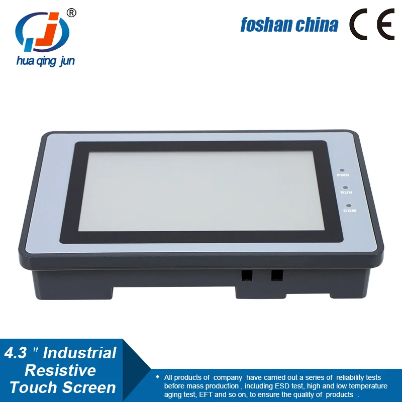 Фото Huaqingjun 4,3-дюймовый HMI RS485 232 422 Связь DC10-30V Modbus RTU Резистивный человеческий интерфейс для ПЛК №1