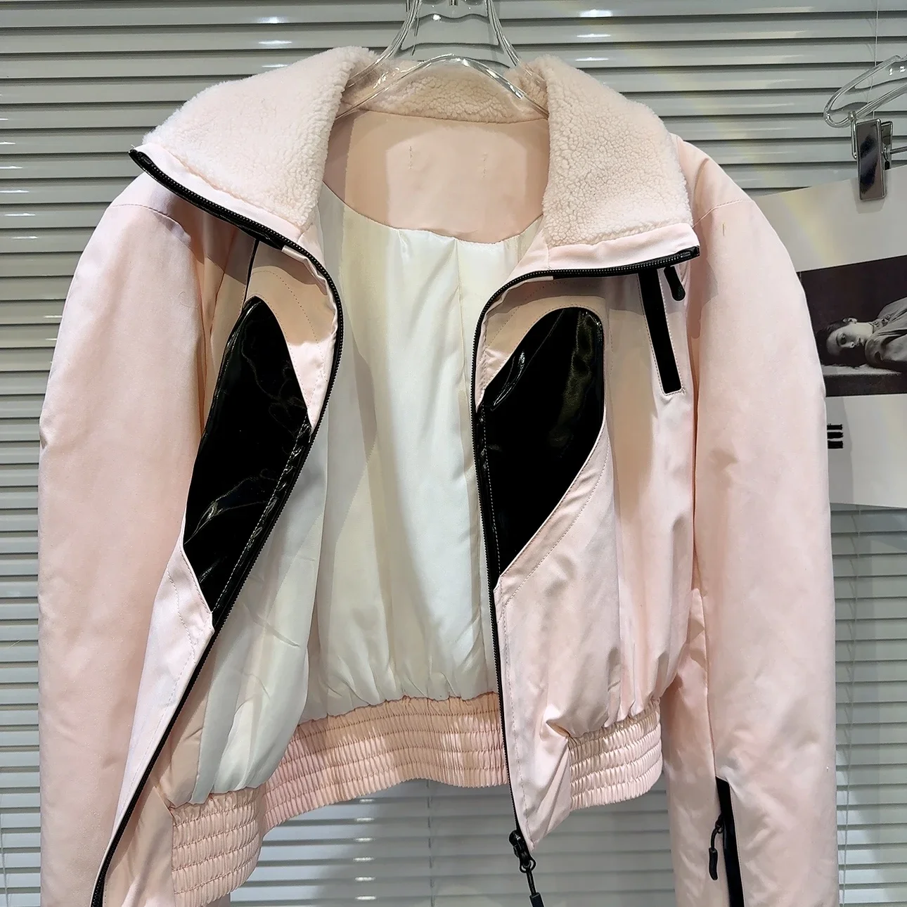 Feminina Frio Streetwear Pink Love Picture polarowy kołnierz płaszcze zimowa gorąca dziewczyna bawełniana odzież kurtka pikowana dla kobiet