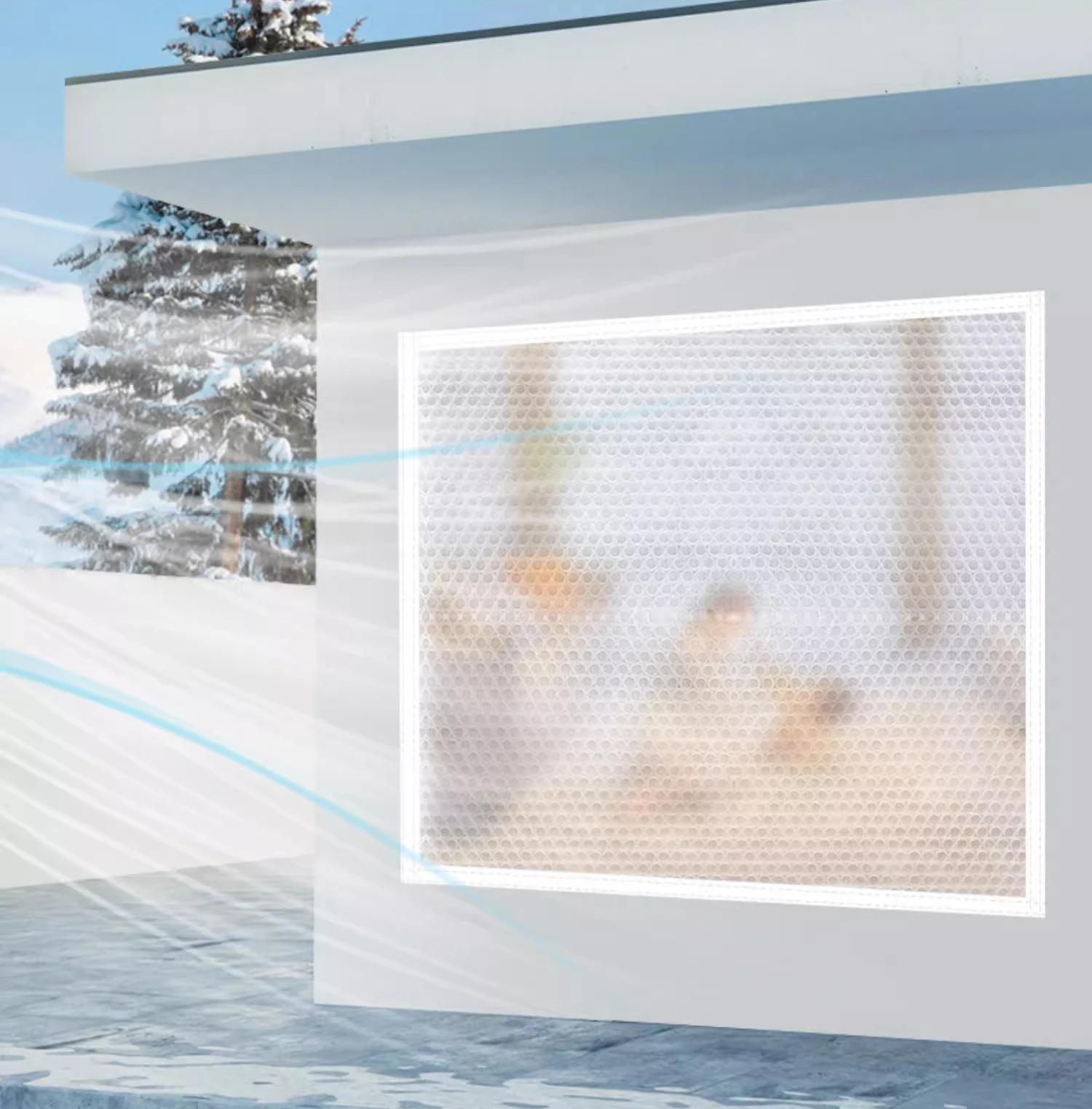 white，Winter screen windows thickened for warmth indoor Windproof and cold proof，Bedroom living room balcony，kitchen