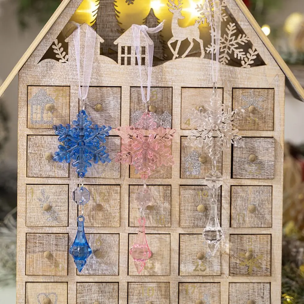 4 шт. акриловые Рождественские Подвески в виде снежинок