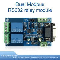 dc7 24v power supply 2 channel modbus rtu relay module rs232ttl uart support modbus rtu 2 way input 2 way output