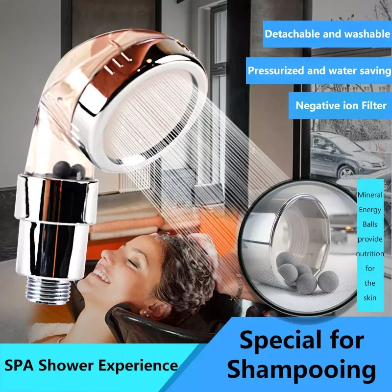 

2022New ZhangJi SPA portable Hair salon shampoo adapter shower head high pressure barbershop water saving bath with anion filter