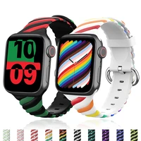 silicone strap for apple watch band 40mm 44mm 45mm 41mm 38mm 42mm 44mm rubber watchband bracelet for iwatch serie 7 6 se 5 4 3 2
