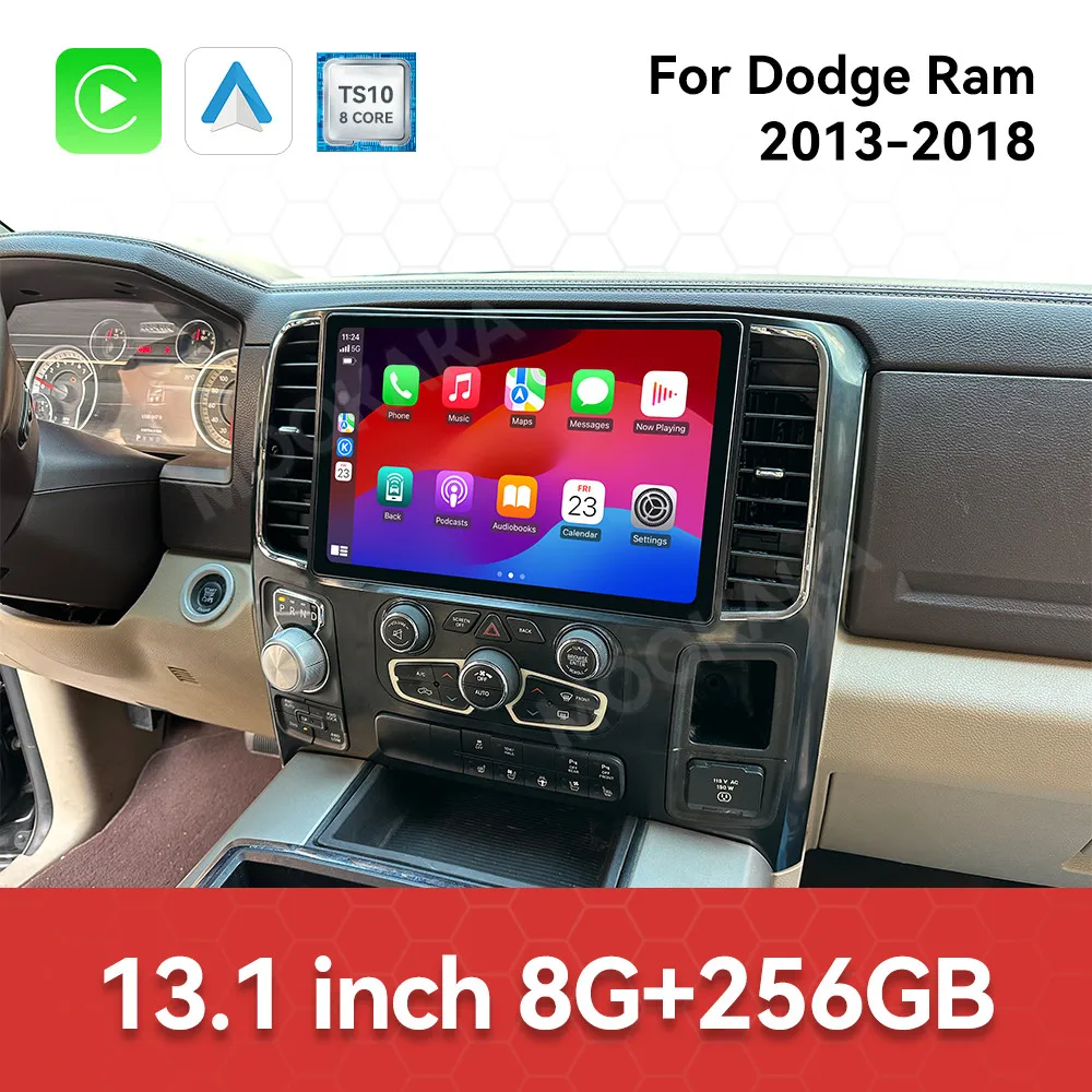 Автомагнитола Android для Dodge Ram 2013-2018 с мультимедиа, беспроводным CarPlay, GPS-навигацией и стереосистемой (art.: 3920d8a606caf) - 3920d8a606caf