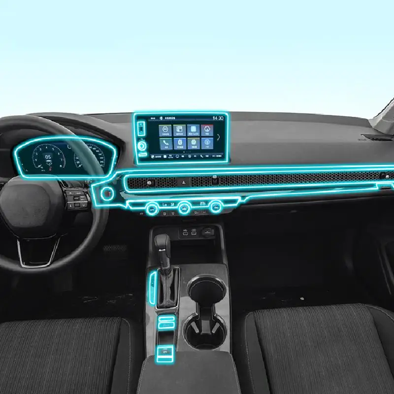 

For Honda Civic 2021-2023 Car Interior Center console Transparent TPU Protective film Anti-scratch Repair film Accessories refit