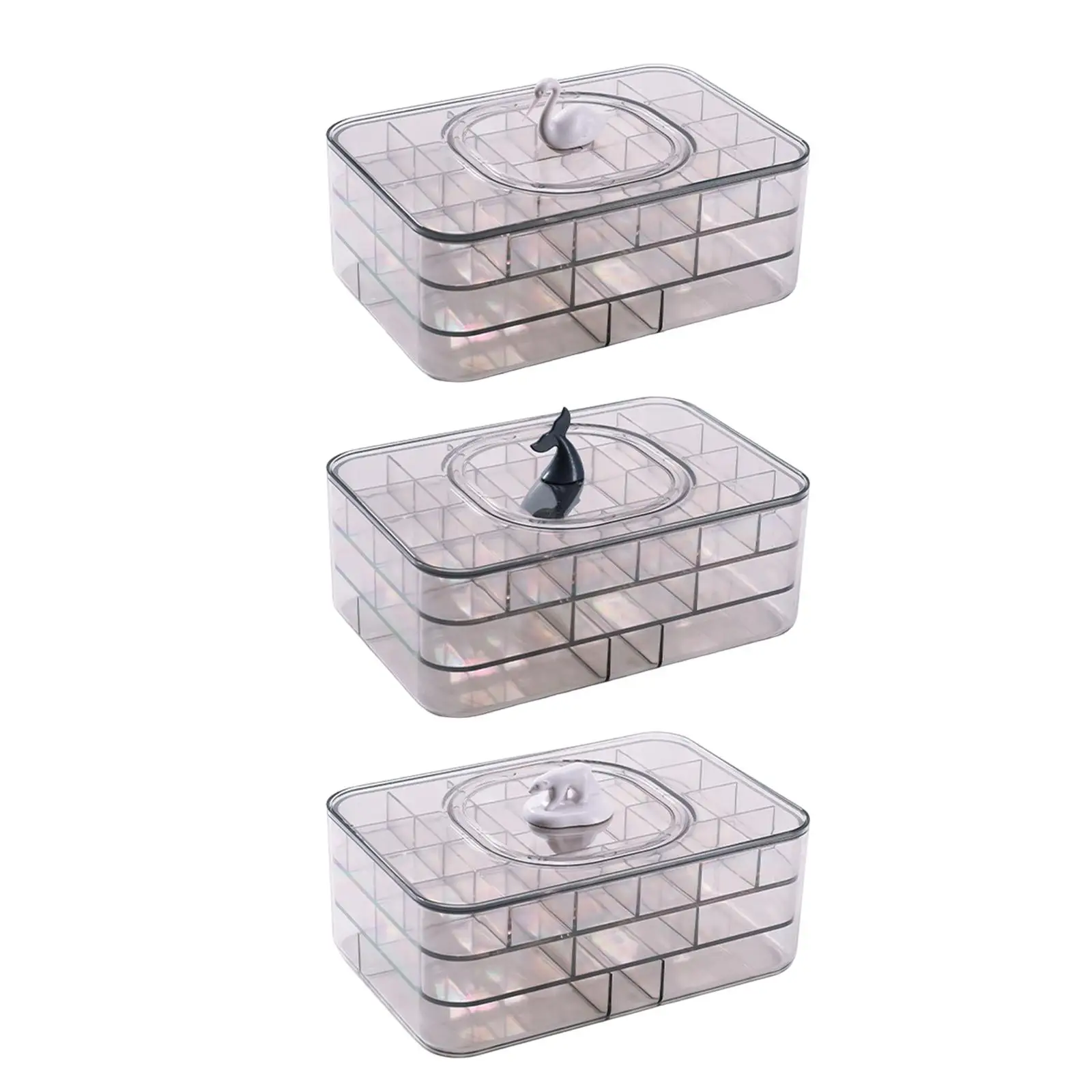 

Акриловая коробка для хранения ювелирных изделий, три слоя для ванной комнаты, спальни, коробка для хранения