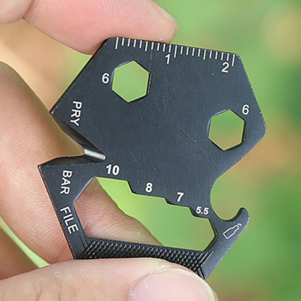 8 in 1 Folding Coin Keychain Durable Stainless Steel Mini Gear Pocket Knifes Openers Keychain for Camping Hunting Pocket Tools