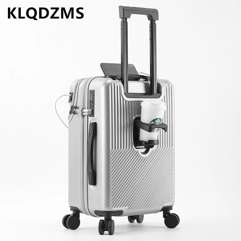 KLQDZMS 20 22 24 26-дюймовый чехол для ручной клади с USB-зарядкой и передним отверстием для ноутбука, посадочный чехол из АБС-пластика + ПК, чехол на тележке, чемодан с кабиной (art.: 3920cbed2ee0f) - 3920cbed2ee0f