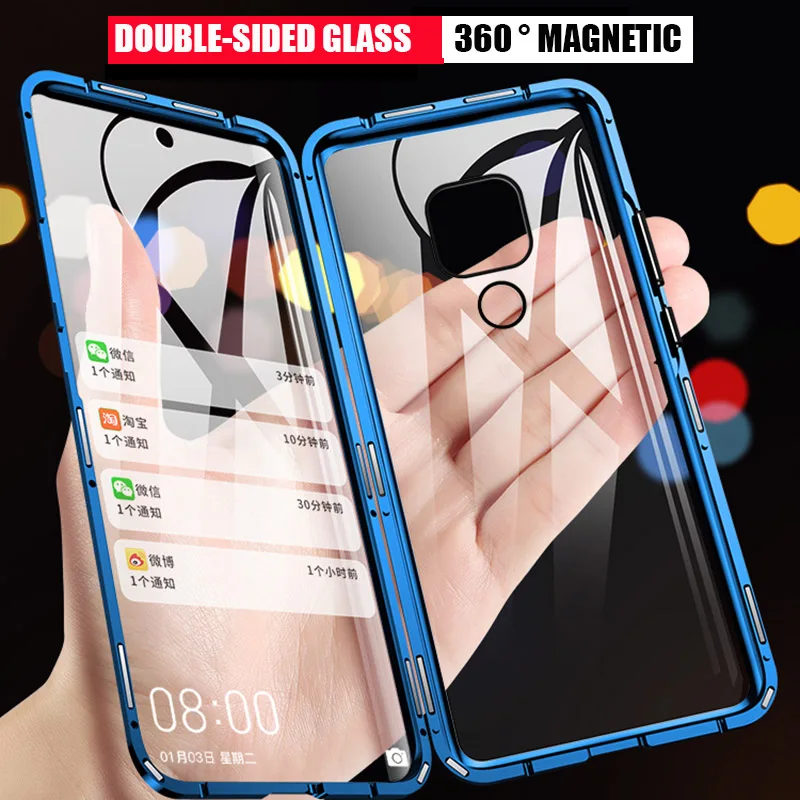 

New 360 Magnetic Adsorption Metal Case For Xiaomi Redmi Note 9S 8 7 9 8T 9A 9C K20 K40 Mi 11 10 10T 9T POCO X3 NFC M3 F3 Cover