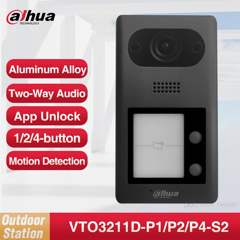 Dahua Original 1080P Video Intercom Smart Outdoor Doorbell IC Card Unlock Night Vision DoorCamera VTO3211D-P1/2/4-S2 1/2/4Button