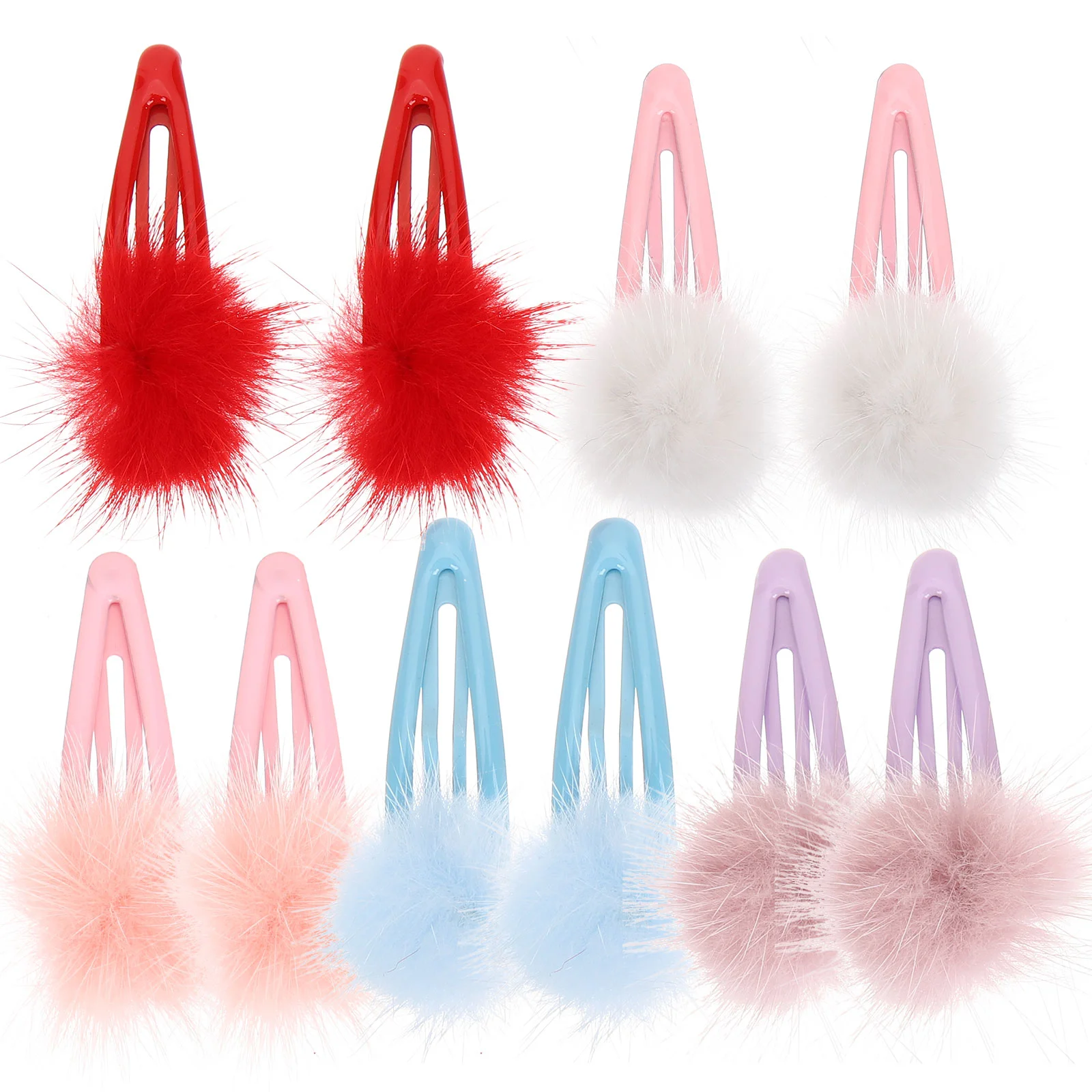 

Fluff Clip Pom Hair Pompom Clips Toddlers Pins Girls Headdress Winter Barrette Kids Fluffy Ball Bobby Baby