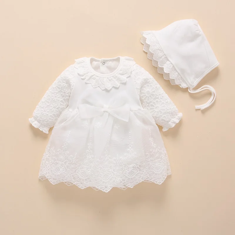 Newborn Baby Girl Dress&Clothes Baptism Dress White Christening Dress For Baby Girl Lace Vestido Bebe Robe Bapteme 3 6 9 Months images - 6
