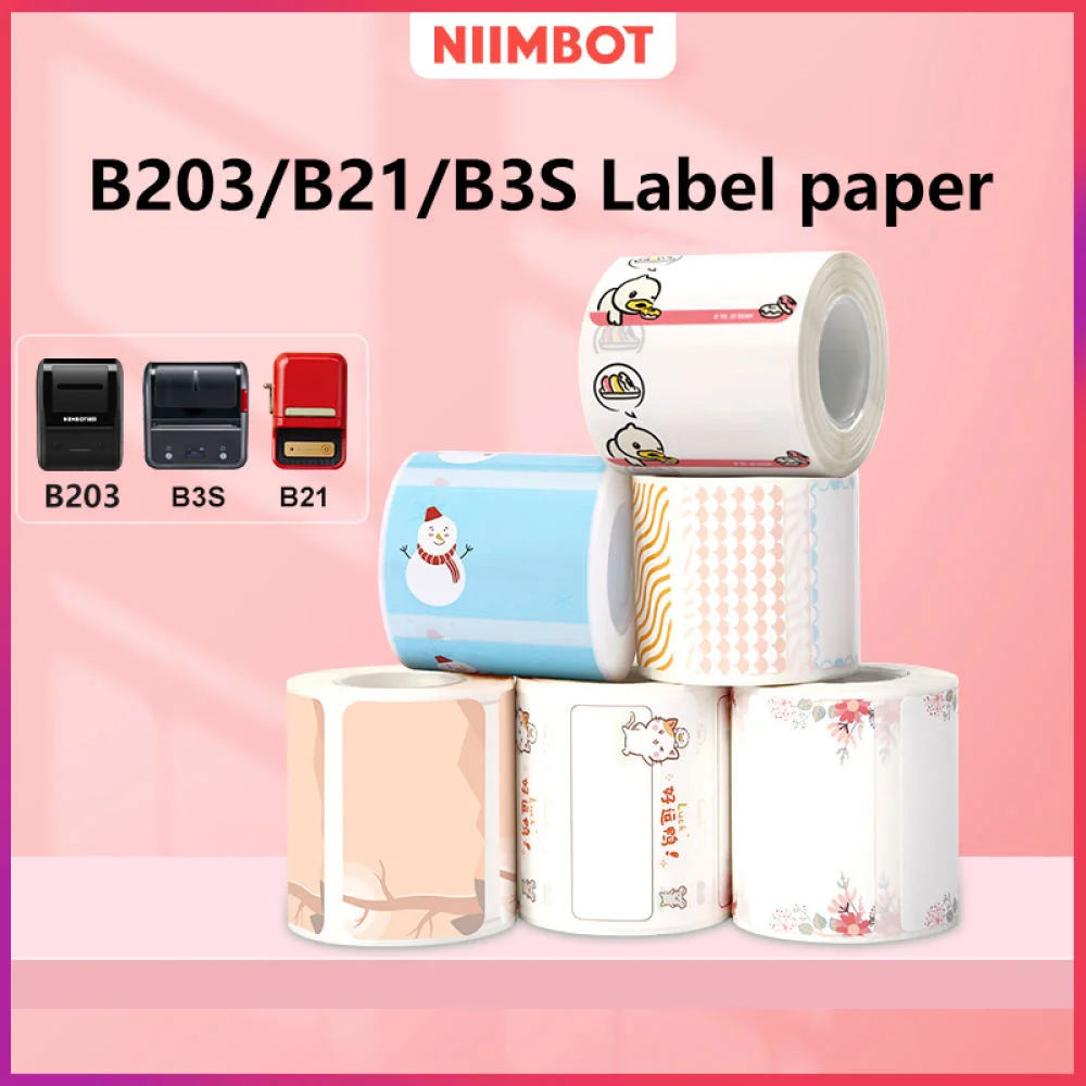

NIIMBOT B21/B203/B3S Label Paper Cute Style Cartoon Animal Series Thermal Label Sticker Waterproof Self-Adhesive