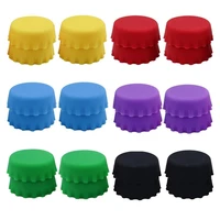 24 pcs silicone rubber bottle caps 6 colors reusable beer caps for home brewing beer soft drink wine bottle