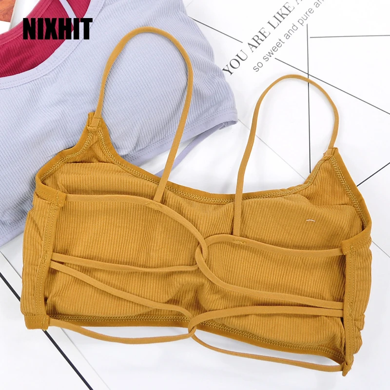 

Beauty Back Yoga Bra Women Padded Sports Bra Removable Workout Bra Wireless Fitness Elastic Thin Shoulder Strap Workout Bra P91