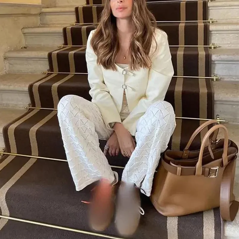 Модный шикарный светло-желтый тонкий женский пиджак осень-весна однотонный