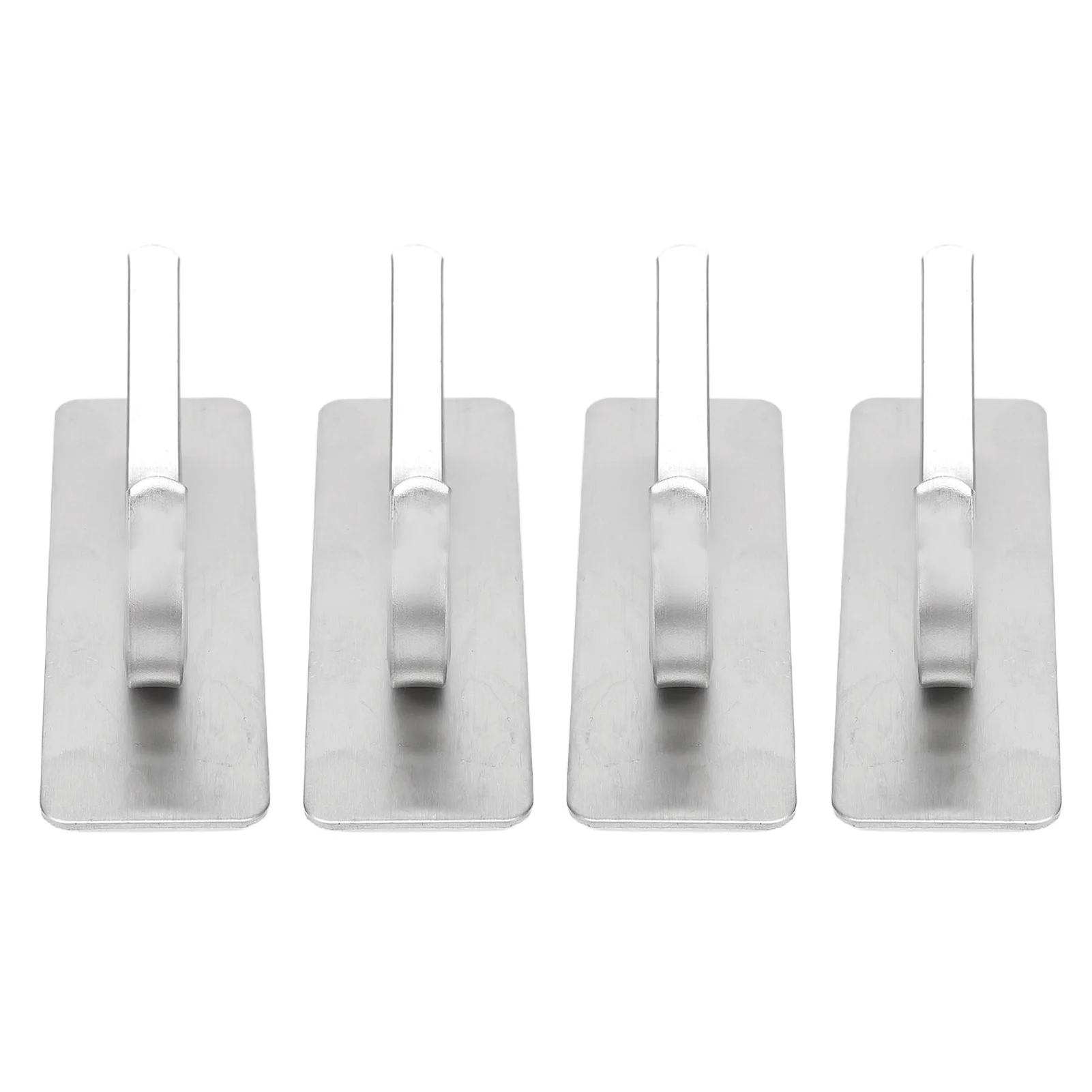 

4pcs Adhesive Hooks Hole Wall Hangers Coat Hat Stainless Steel Hooks Bathroom Adhesive Hangers Coat Hooks