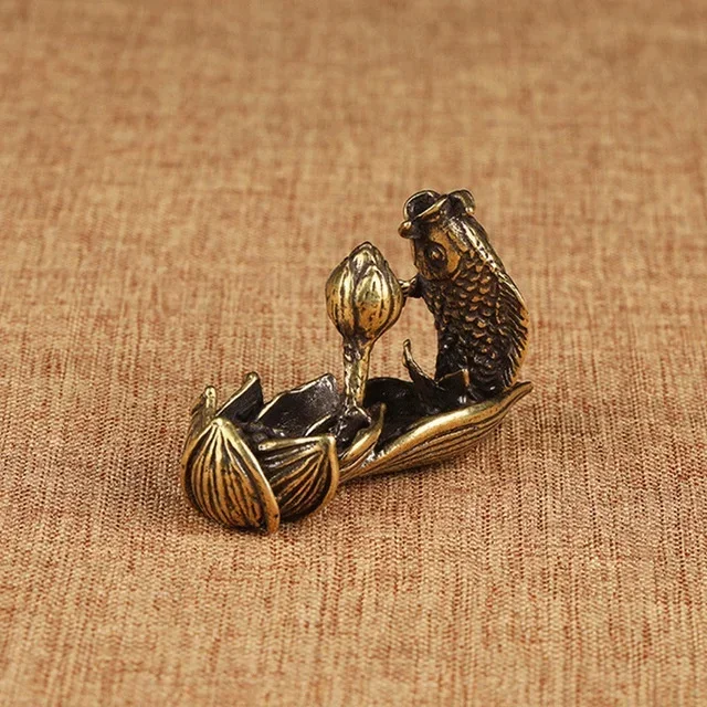 Декор для дома поделки античная бронза лотос карп искусственное украшение