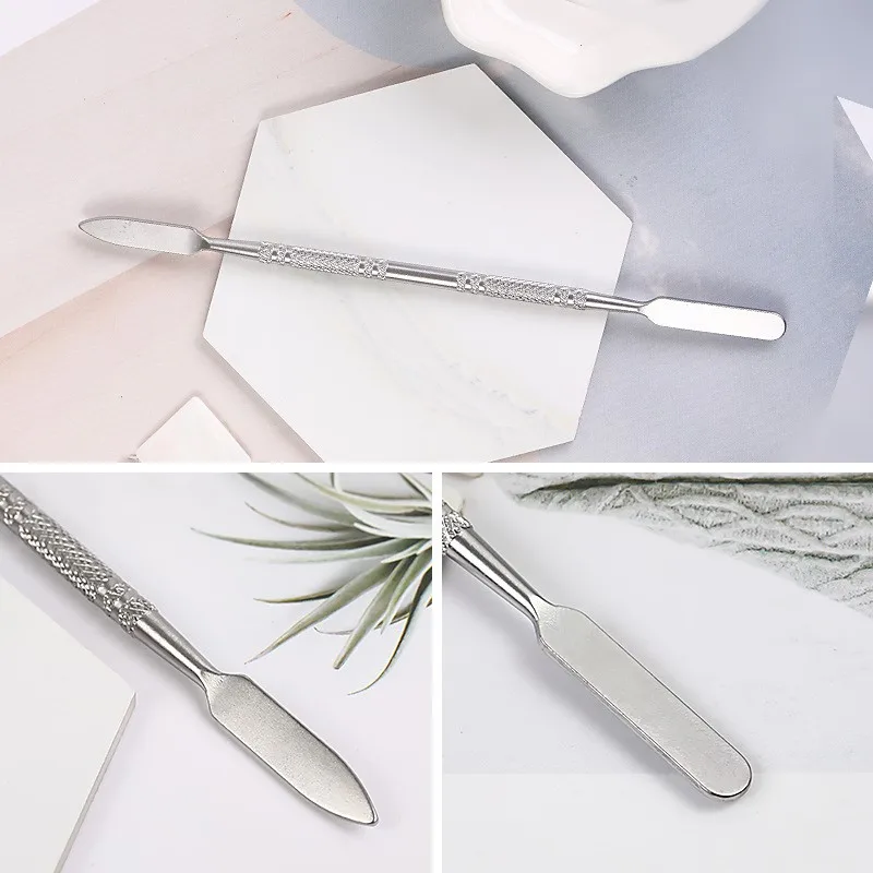 Dual Heads Makeup Spatula Mixing Stick nail Pick Gel Stainle