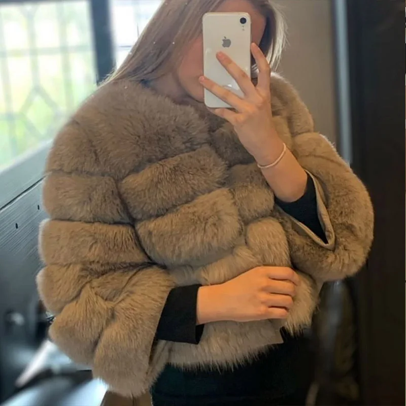 Winter Real Fox Fur Coat Short Luxury Top Women Natural Fur Jacket Thick Warm Clothes Big Size Streetwear Hot Sale enlarge
