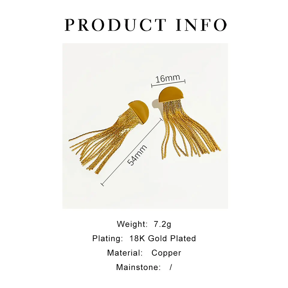 Peri'sbox 18-каратное позолоченное тонкое цепочка с кисточками для женщин