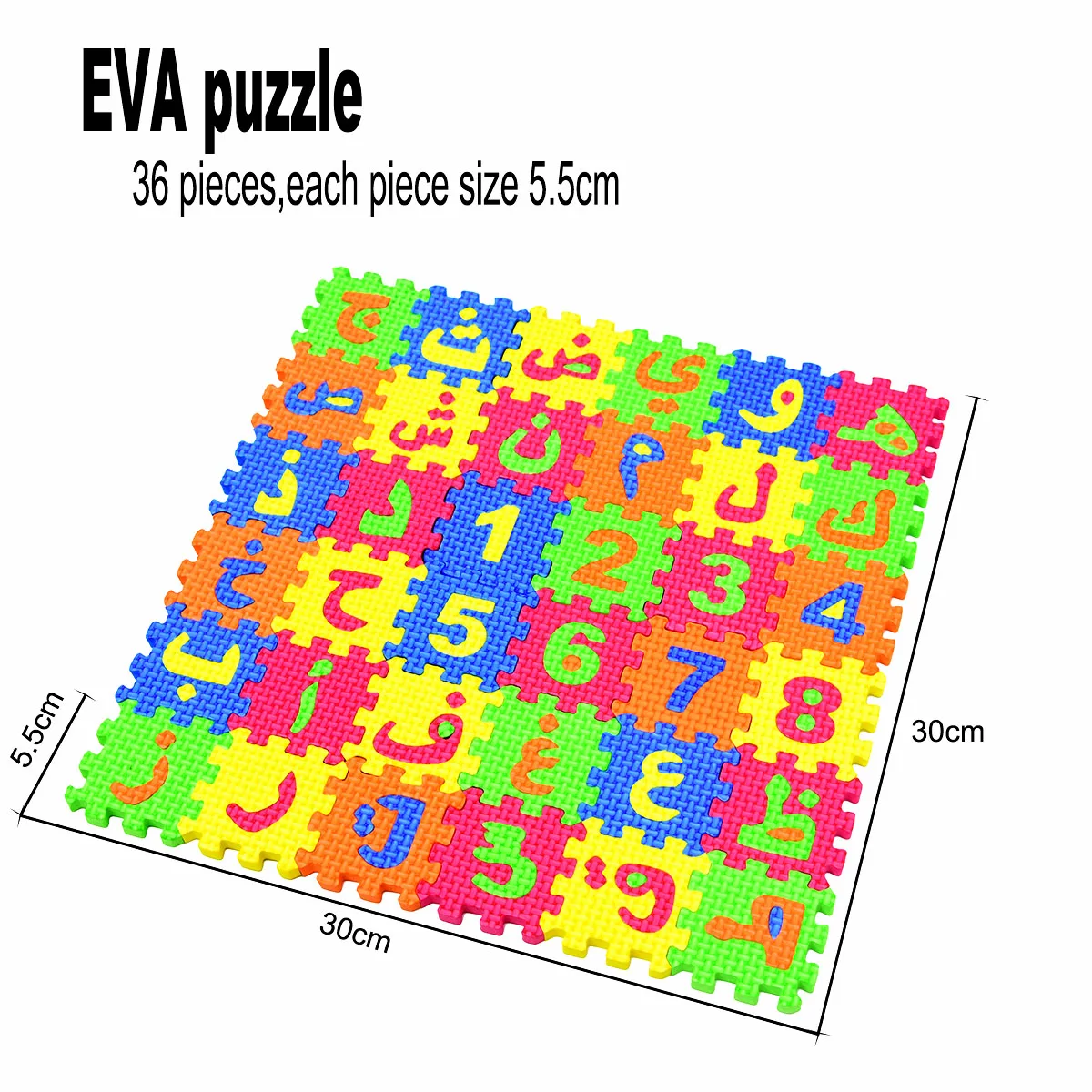

36pcs Arabic Kids Mini EVA Alphabet Numbers Foam Floor Baby 3D Letters Puzzle Mat Soft Children Crawling Mat Educational Toys