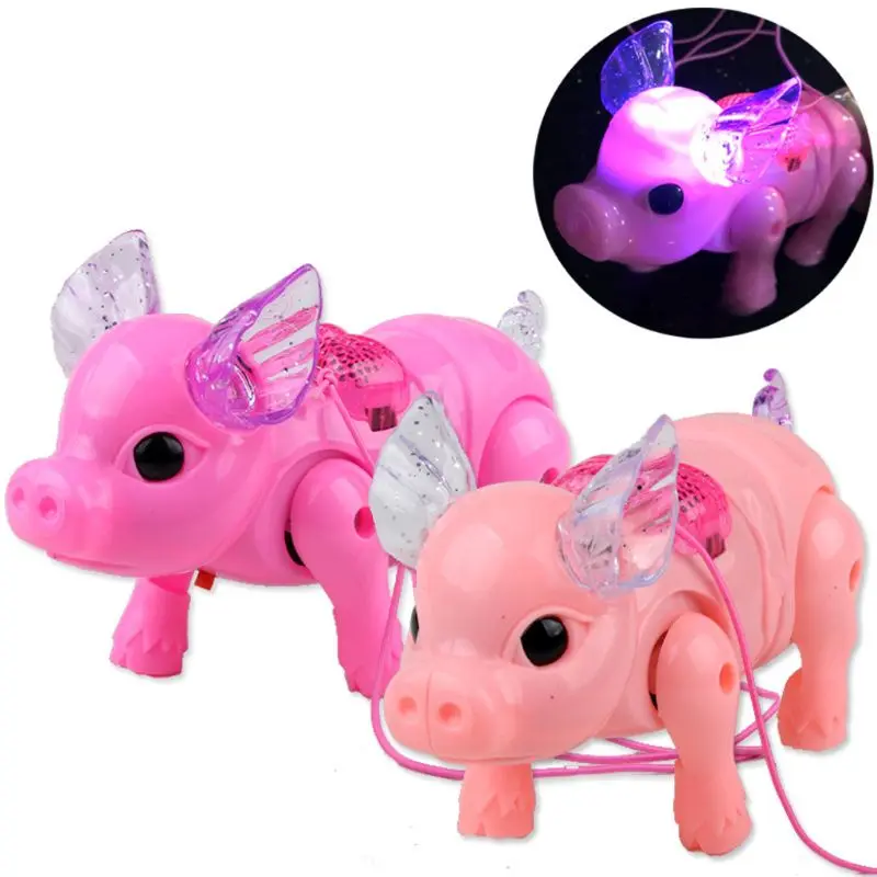 

B2EB 6.69x2.36x3.94in Funny Electric Animal Novelty Mini Pig Music Dancing for Creative Supplies Kids Relieve Boredom Robot