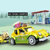 technical car building block germany das auto beetles station wagon vespa pull back vehicle brick gas station model toy for gift