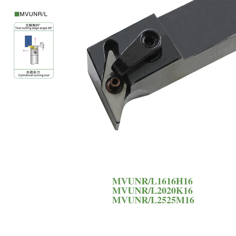 

1pc MVUNR1616H16 MVUNR2020K16 MVUNR2525M16 CNC Lathe Cutter Tool External Turning Tool Holder for VNMG160404 Carbide Inserts