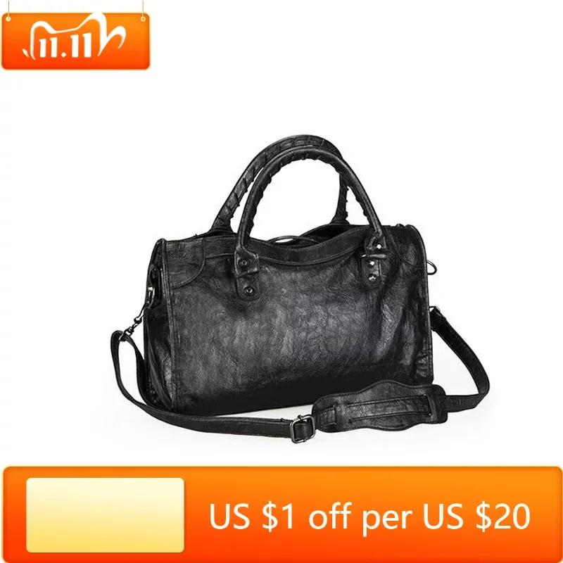 

2023, брендовые сумки на плечо из мягкой искусственной кожи для девочек, черные сумки-тоуты, Новое поступление, маленькие мотоциклетные сумки через плечо для женщин