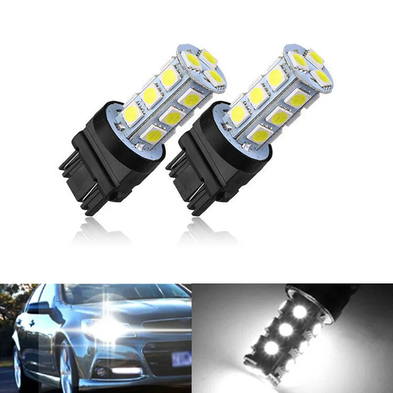 

2X T25 3157 Super Bright 5050 Chips 18SMD Car Backup Reverse Lamp Tail Stop Bulbs Daytime Running Light Turn Signal White 12V