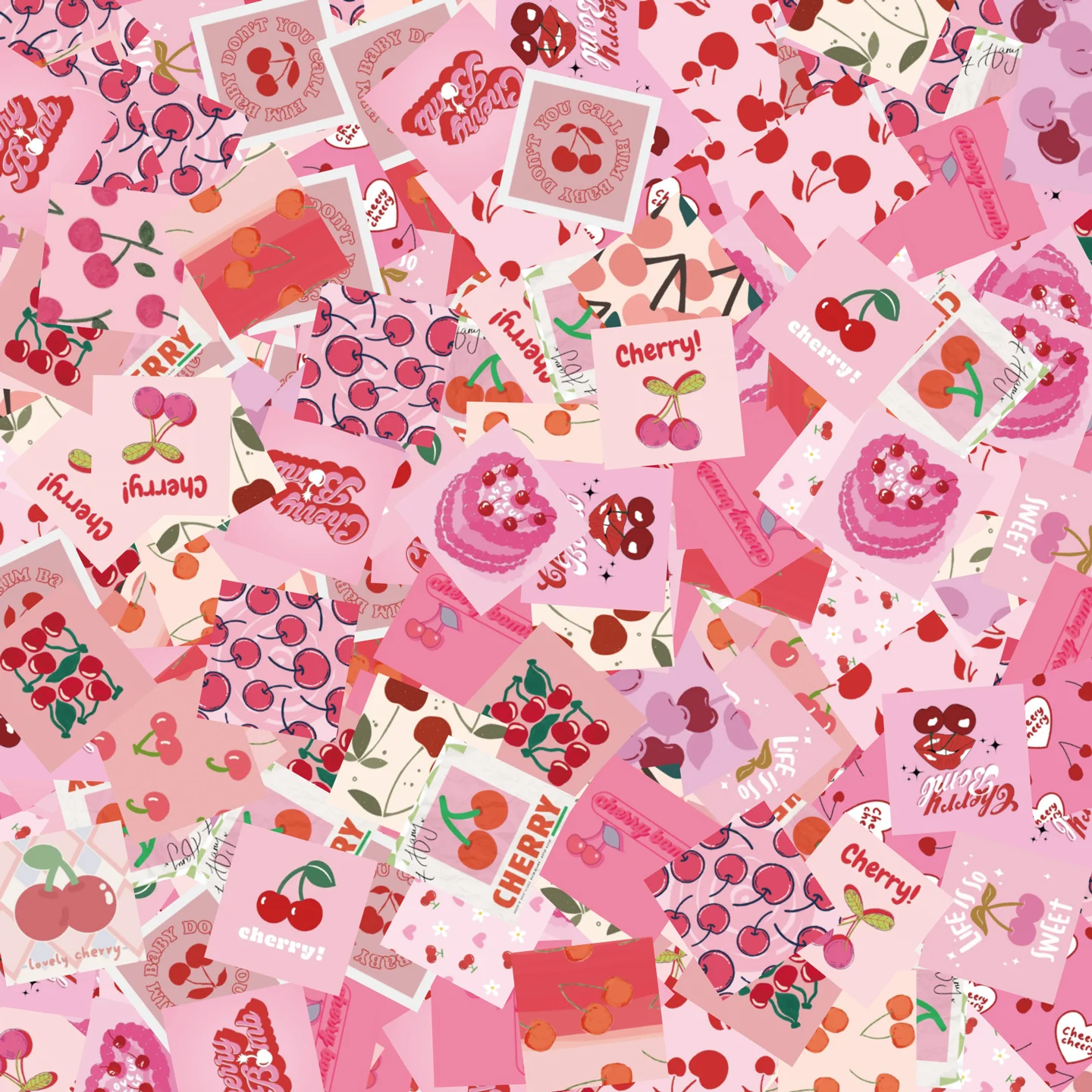 46 шт. декоративные водонепроницаемые наклейки фрукты вишни