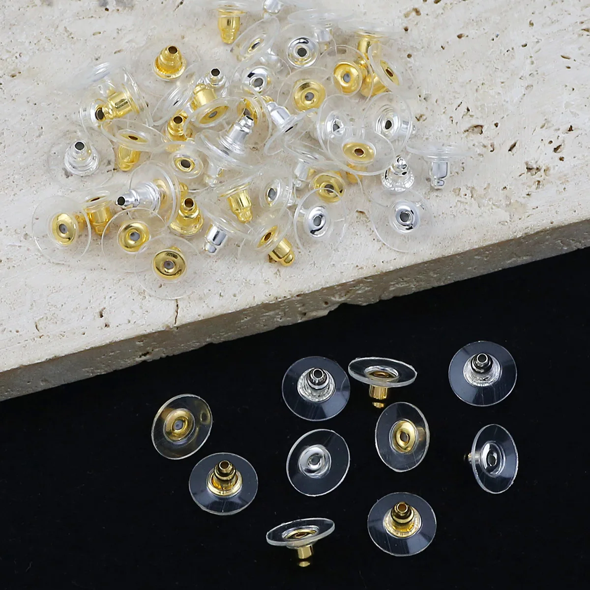 10 мм 100 шт. золотой серебристый серьги назад металлические пробки CCB свободные