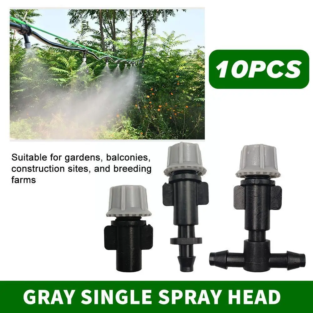 

10PCS Plasic Watering Irrigation Garden Misting Sprinkler Heads Nozzle W/ Tee Joints For Misting Watering Irrigation Spray A4C0