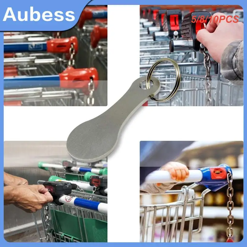 

DIY Shopping Cart Trolley Tokens Key Chains Key Hook Keyrings Aluminum Alloy Key Ring Coin Holder Keychain Decorative Hooks