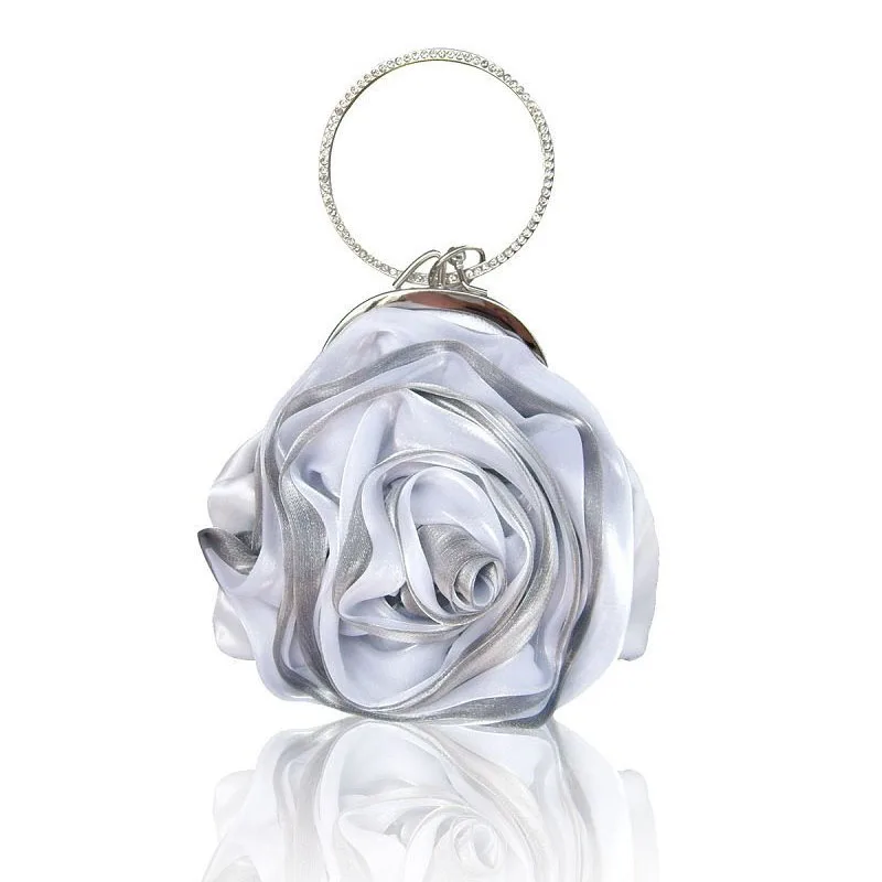 

CYY Sparkling Diamond Mobile Phone Bag Rose Blossom Handheld Bag Ladies Bridesmaid Banquet Bag