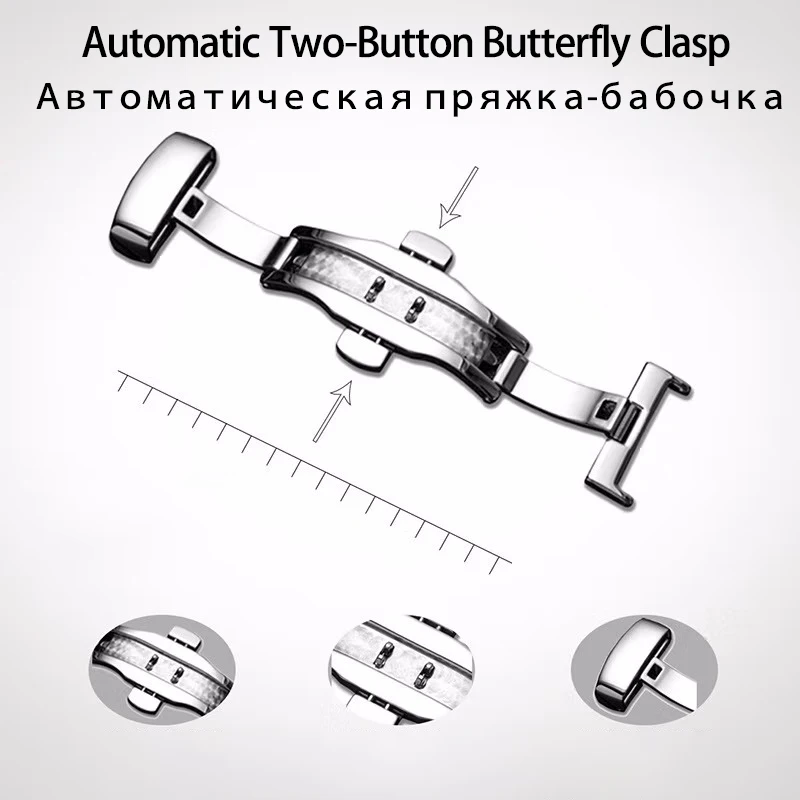 Universal Replacement Leather Watch Strap High-quality Cowhide Strap Pin Butterfly Buckle Watch Band 12mm 14mm 18mm with Tool