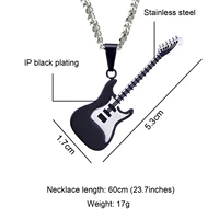 wangaiyao new fashion simple creative stainless steel guitar pendant necklace couple musical instrument necklace pendant pendant