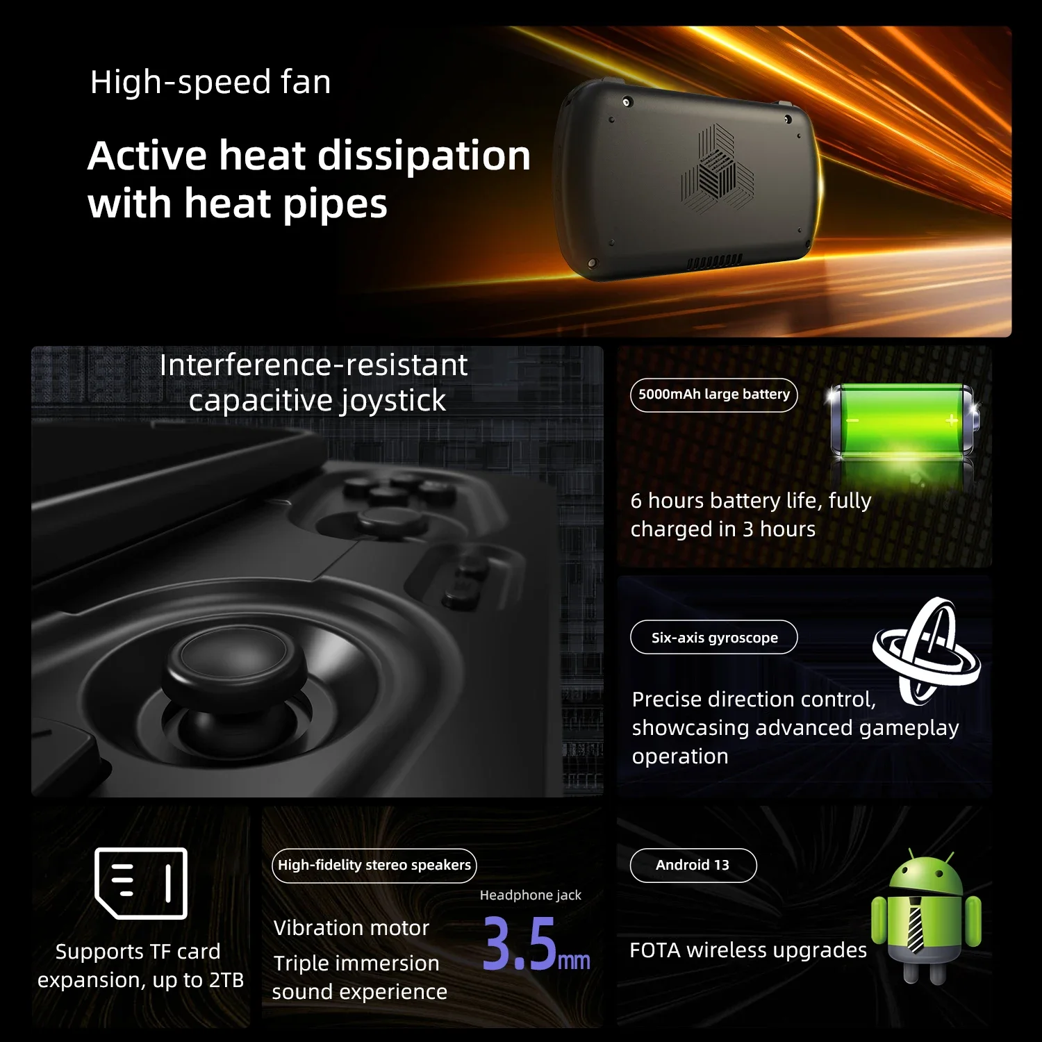 Фото ANBERNIC RG Slide RGSlide Ретро игровой плеер Ретро портативная игровая консоль Android13 4,7-дюймовый экран 120 Гц PSP PS2 игра AI №4
