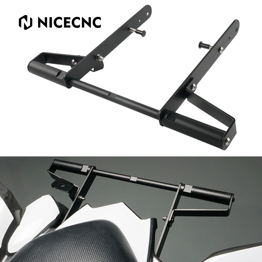 NICECNC ATV Rear Bumper Grab Bar For Yamaha Raptor 700 2006-2022 Accessories Black Aircraft Grade Aluminum And Stainless Steel