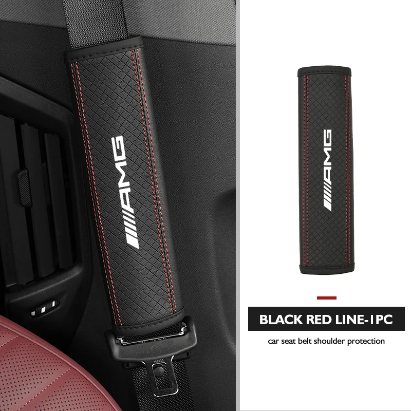 

Кожаный ремень безопасности для автомобильного сиденья, мягкий защитный плечевой ремень для AMG A B C E S G Class W201 W210 W108 W205 W203 W204 C180