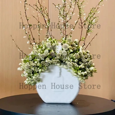 

L round vase / white