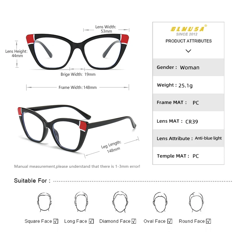 BLMUSA Vintage очки для чтения кошачий глаз Для женщин фотохромные противосиние лучи