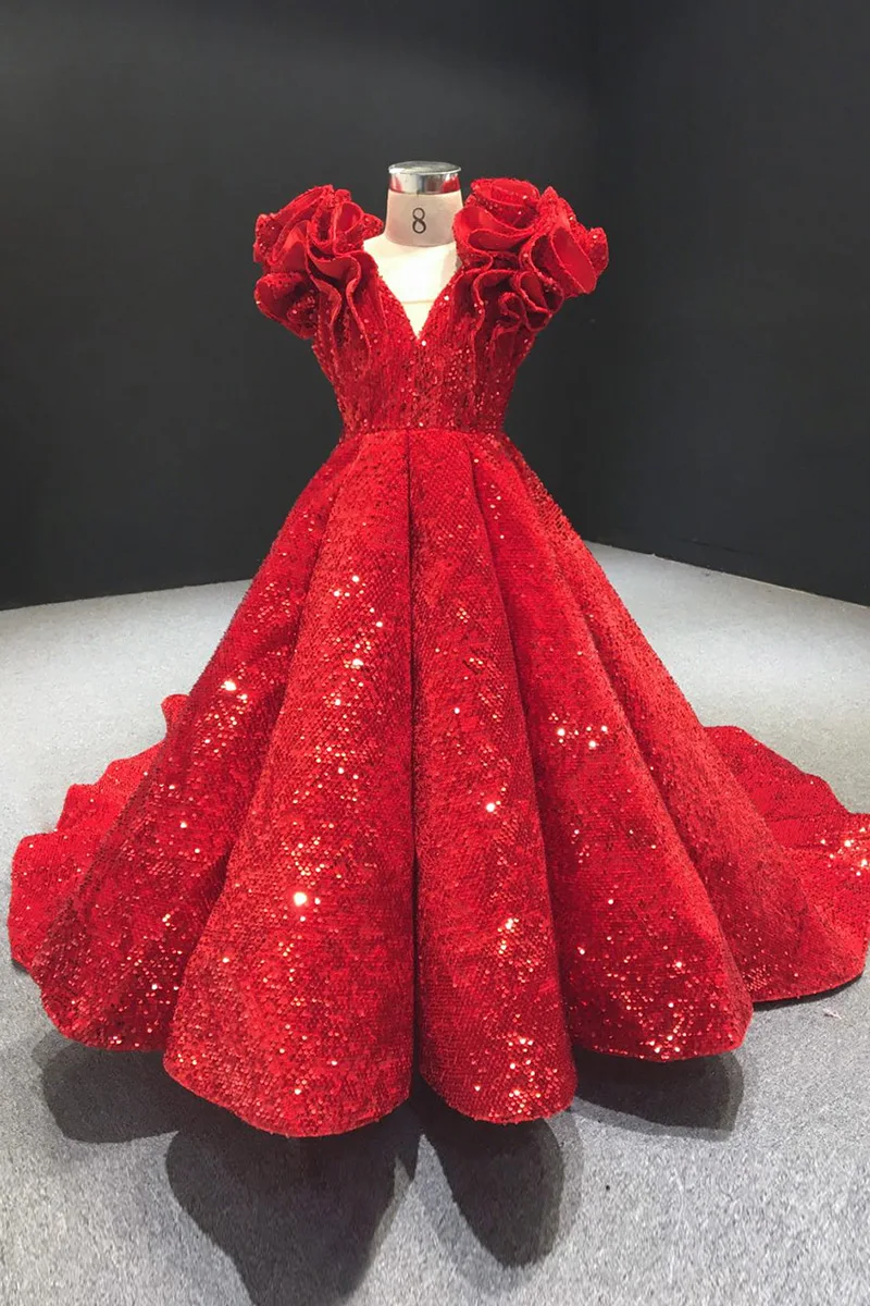 Красные мини-платья Quinceanera бальное платье Charro платья с блестками для