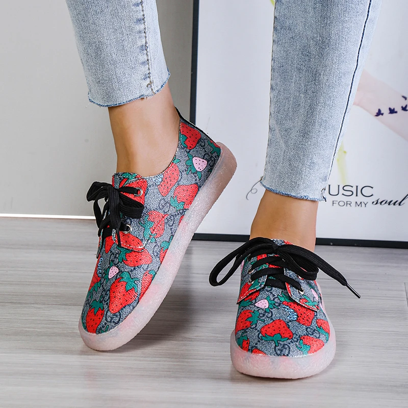 

Women Sneakers 2022 Spring Autumn New Mix Colors Lace Up Ladies Casual Shoes Outdoor Large-Sized Female Comfortable Flats