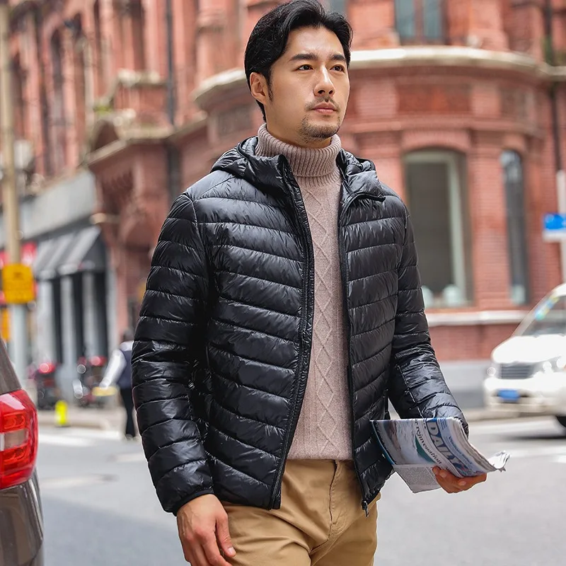 Men's Ultralight Down Jacket Fall/Winter coat Male Oversized Casual parkas Clothing Running Sport Hoodies puffer jacket for Men