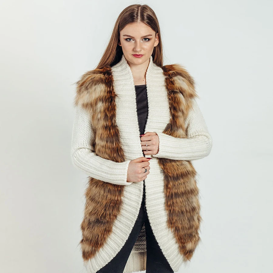 

Best Selling Fur Coat Women Natural Fur Jacket Wool Blend Overcoat Autumn Cardigan Fashion