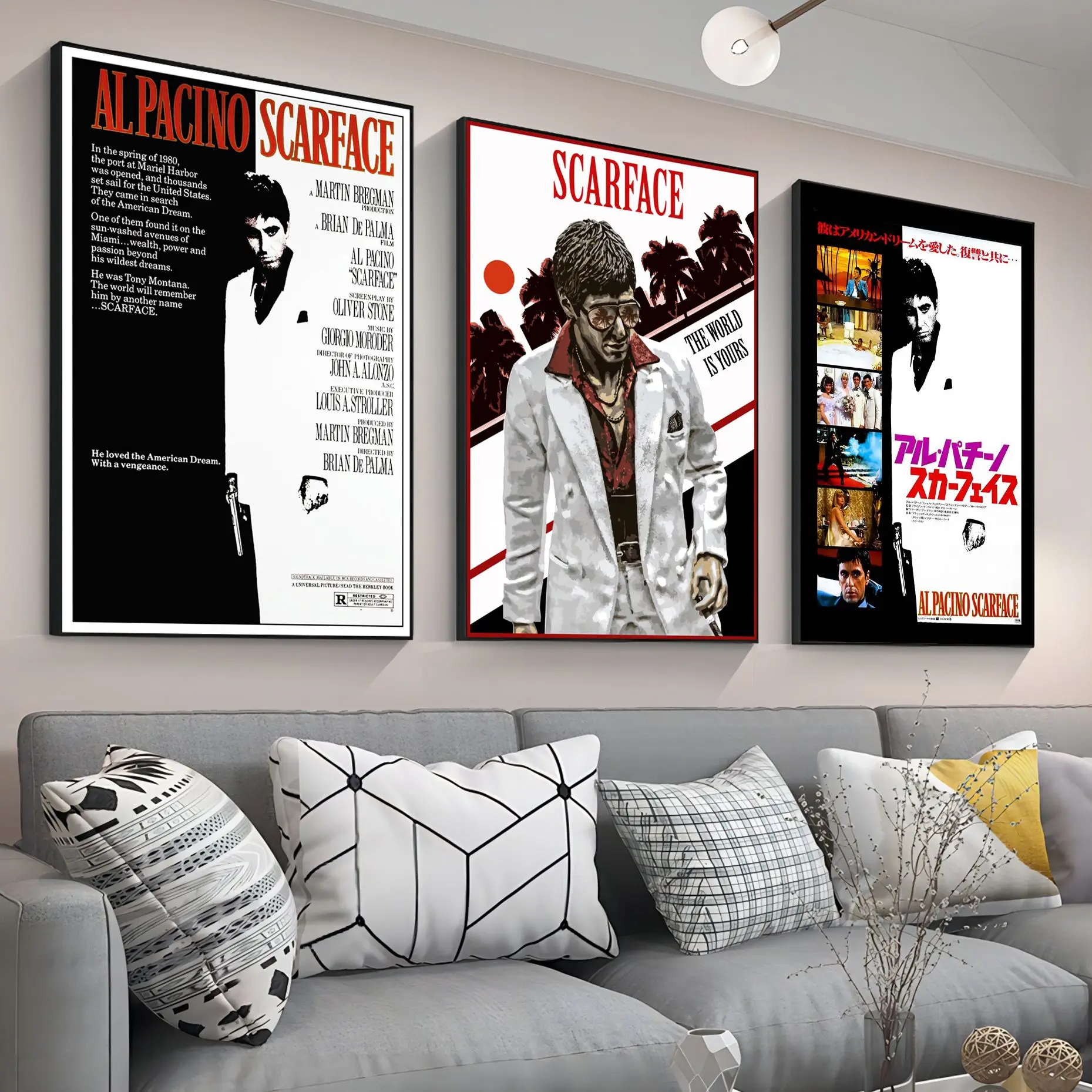 

1983 Old Movie Scarface Metal Classic Anime Poster Fancy Wall Sticker For Living Room Bar Decoration Stickers Wall Painting