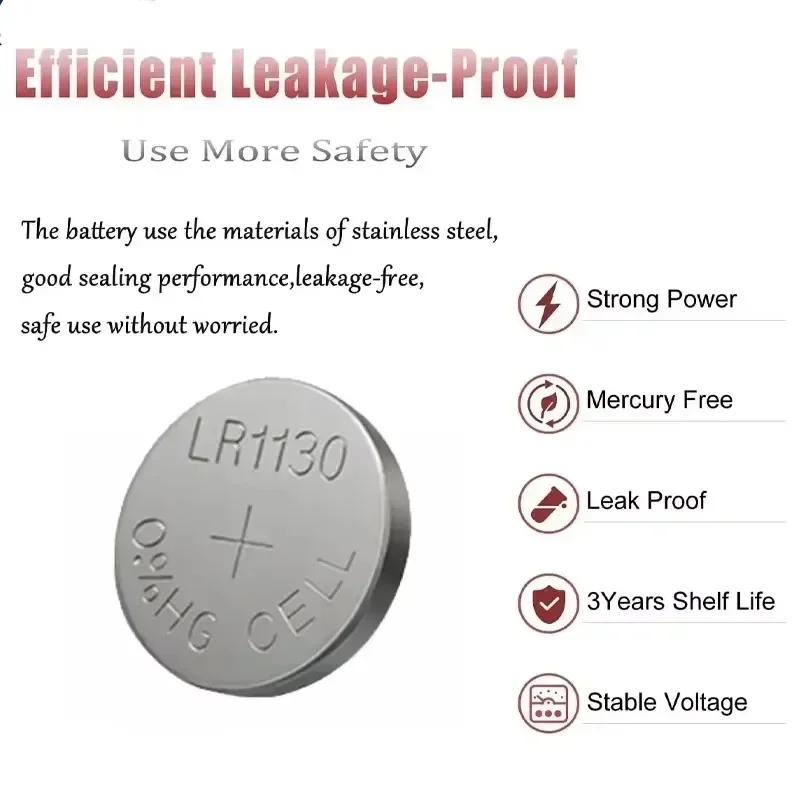 Фото LR1130 AG10 Кнопочный элемент 1,55 В SR54 389 189 SR1130 D189 LR54 Батарейки G10A SR1130SW Монета Часы Игрушки Дистанционный аккумулятор №3